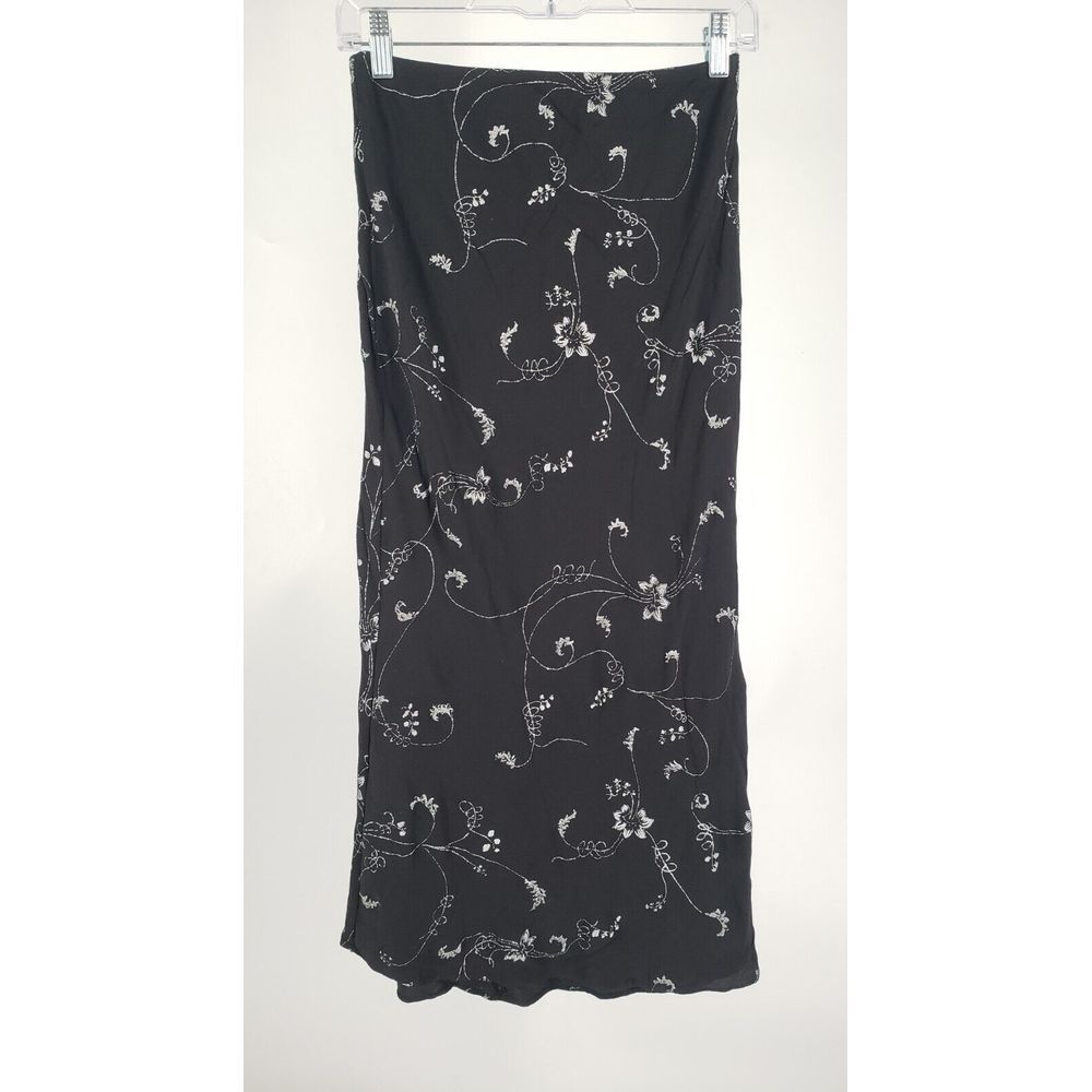 Charlotte Russe Strapless Embroidered Silver Glitter Thread On Black Size M